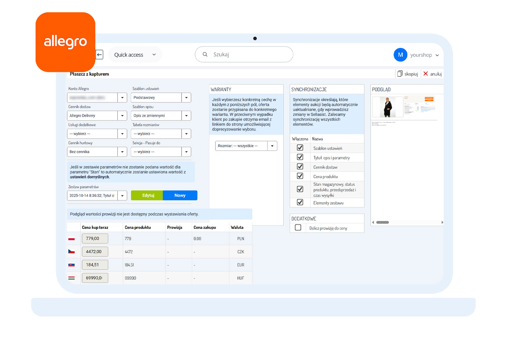 Integracja WooCommerce z Allegro Integracja WooCommerce z Allegro