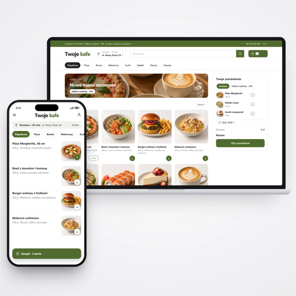 Sklep internetowy dla restauracji i kawiarni — katalog