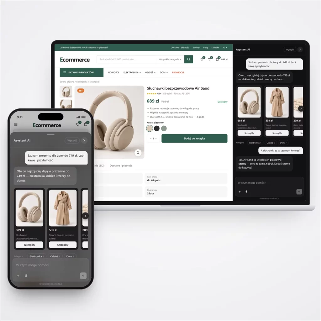 Sklep internetowy WooCommerce — czat AI