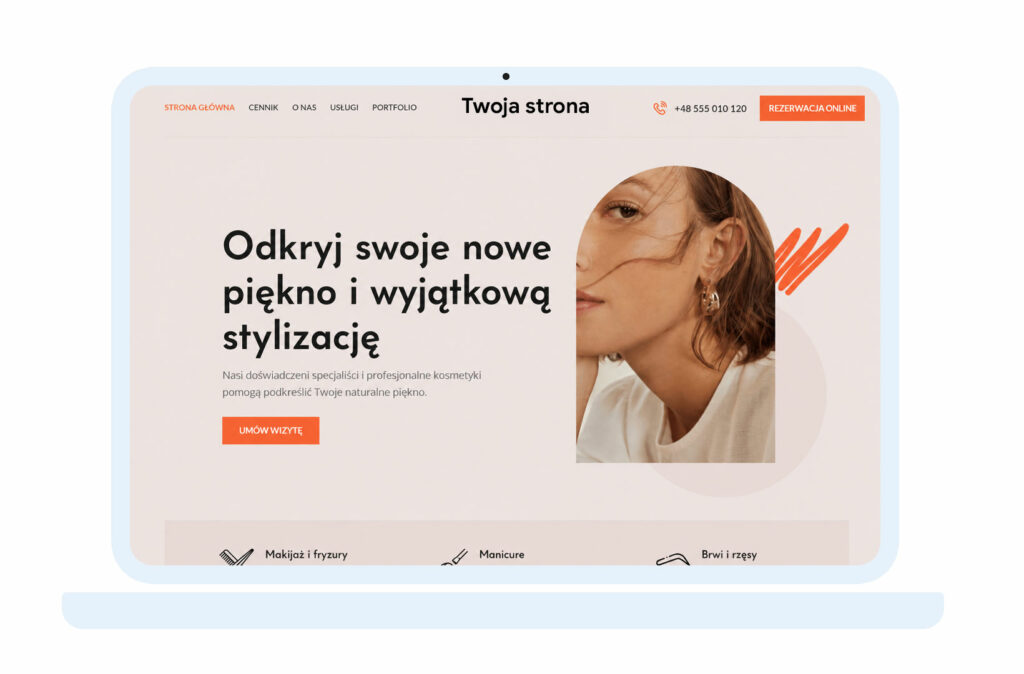 Strona internetowa dla salonu beauty i barbershopu — rezerwacja wizyt online, kalendarz i płatności