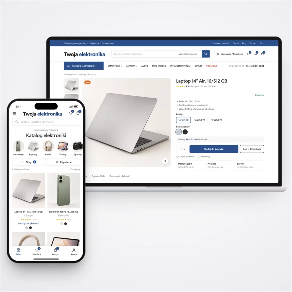 Sklep internetowy z elektroniką i gadżetami — katalog