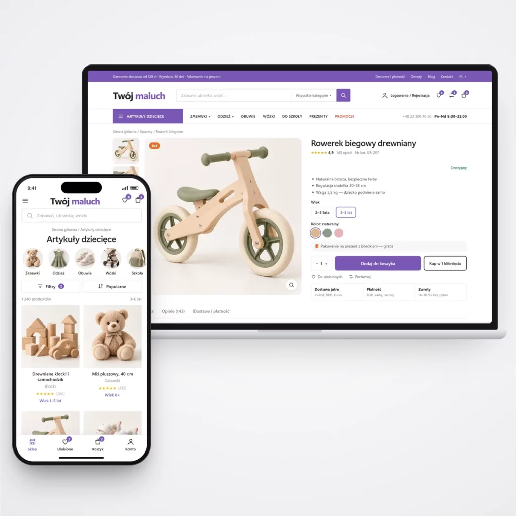 Sklep internetowy z artykułami dziecięcymi i zabawkami — katalog